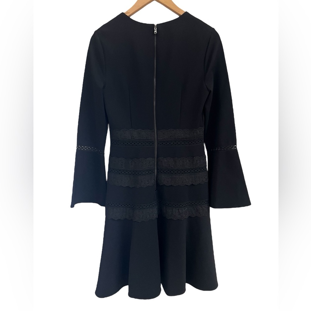 KOBI HALPERIN Preslie Black Lace Detail Bell Sleeve Cocktail Luxury Dress Sz S - Picture 5 of 11